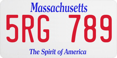 MA license plate 5RG789
