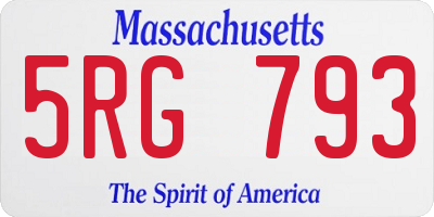 MA license plate 5RG793