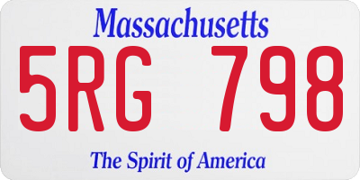 MA license plate 5RG798