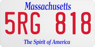 MA license plate 5RG818