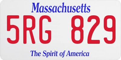 MA license plate 5RG829