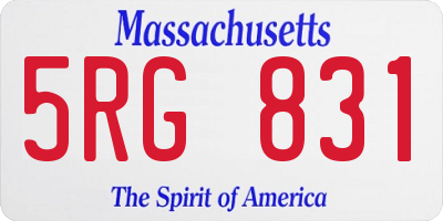 MA license plate 5RG831