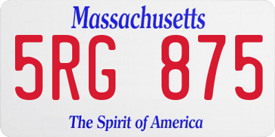 MA license plate 5RG875