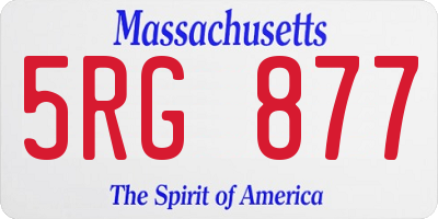 MA license plate 5RG877