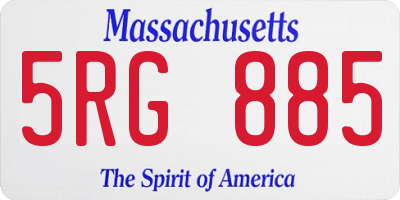 MA license plate 5RG885