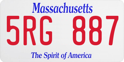 MA license plate 5RG887