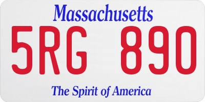 MA license plate 5RG890