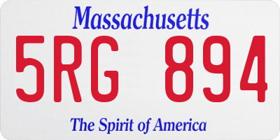 MA license plate 5RG894