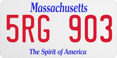 MA license plate 5RG903