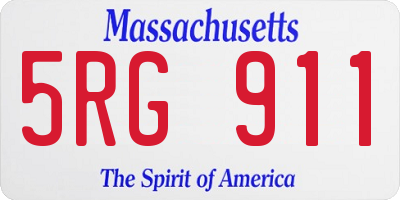 MA license plate 5RG911