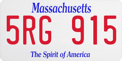 MA license plate 5RG915