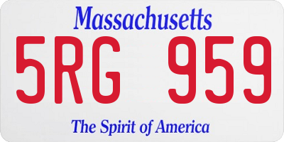 MA license plate 5RG959