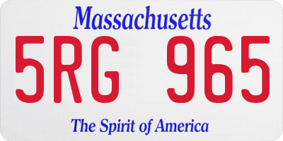 MA license plate 5RG965
