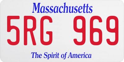 MA license plate 5RG969