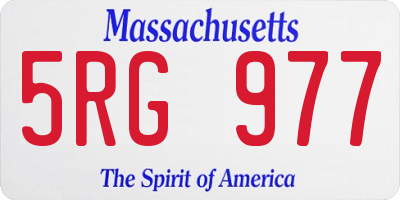 MA license plate 5RG977