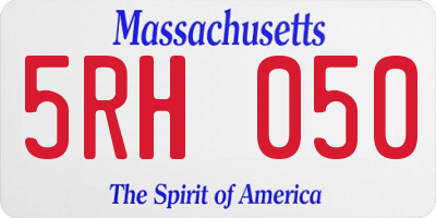 MA license plate 5RH050