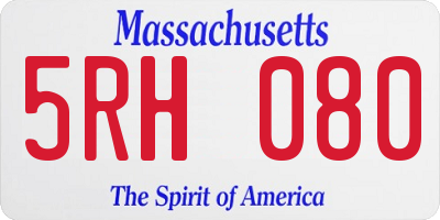 MA license plate 5RH080