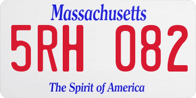 MA license plate 5RH082