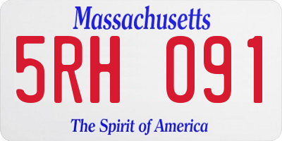 MA license plate 5RH091