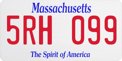 MA license plate 5RH099