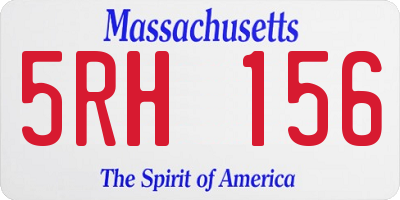MA license plate 5RH156