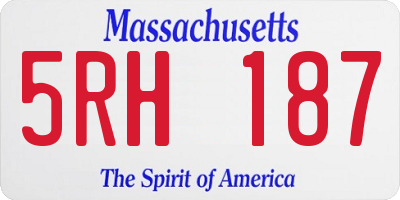 MA license plate 5RH187