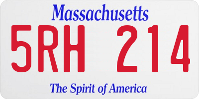 MA license plate 5RH214