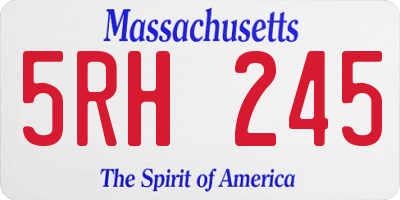 MA license plate 5RH245