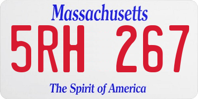 MA license plate 5RH267