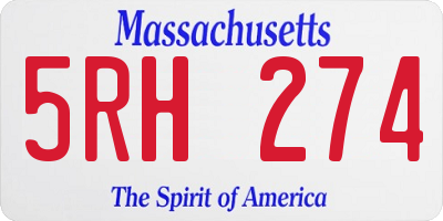 MA license plate 5RH274