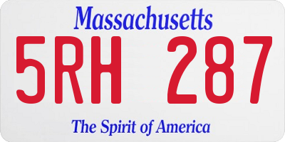 MA license plate 5RH287