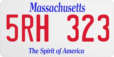 MA license plate 5RH323