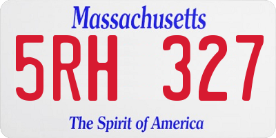 MA license plate 5RH327