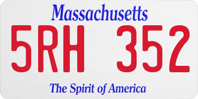 MA license plate 5RH352