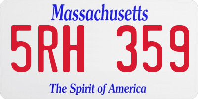 MA license plate 5RH359
