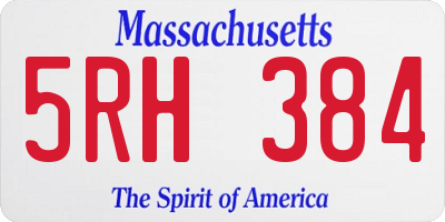 MA license plate 5RH384
