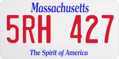 MA license plate 5RH427