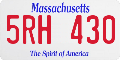 MA license plate 5RH430
