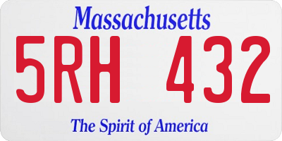 MA license plate 5RH432
