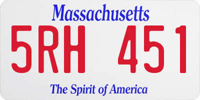 MA license plate 5RH451