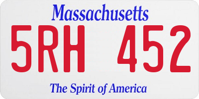 MA license plate 5RH452