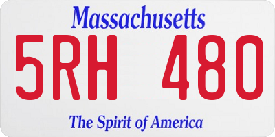 MA license plate 5RH480
