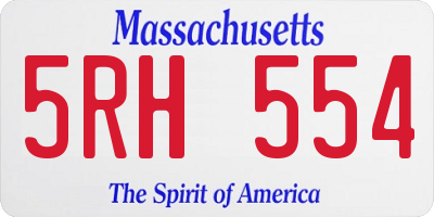 MA license plate 5RH554