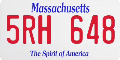 MA license plate 5RH648