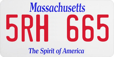 MA license plate 5RH665