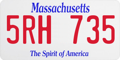 MA license plate 5RH735