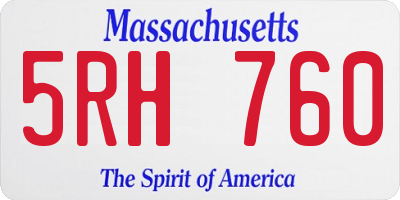 MA license plate 5RH760