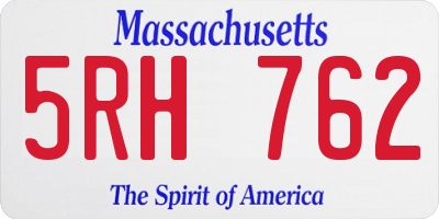 MA license plate 5RH762