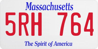 MA license plate 5RH764