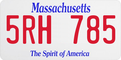 MA license plate 5RH785